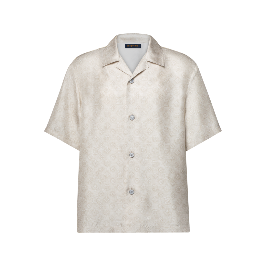 Monogram Printed Silk Short-Sleeved Shirt - Ready-to-Wear 1AKOEN